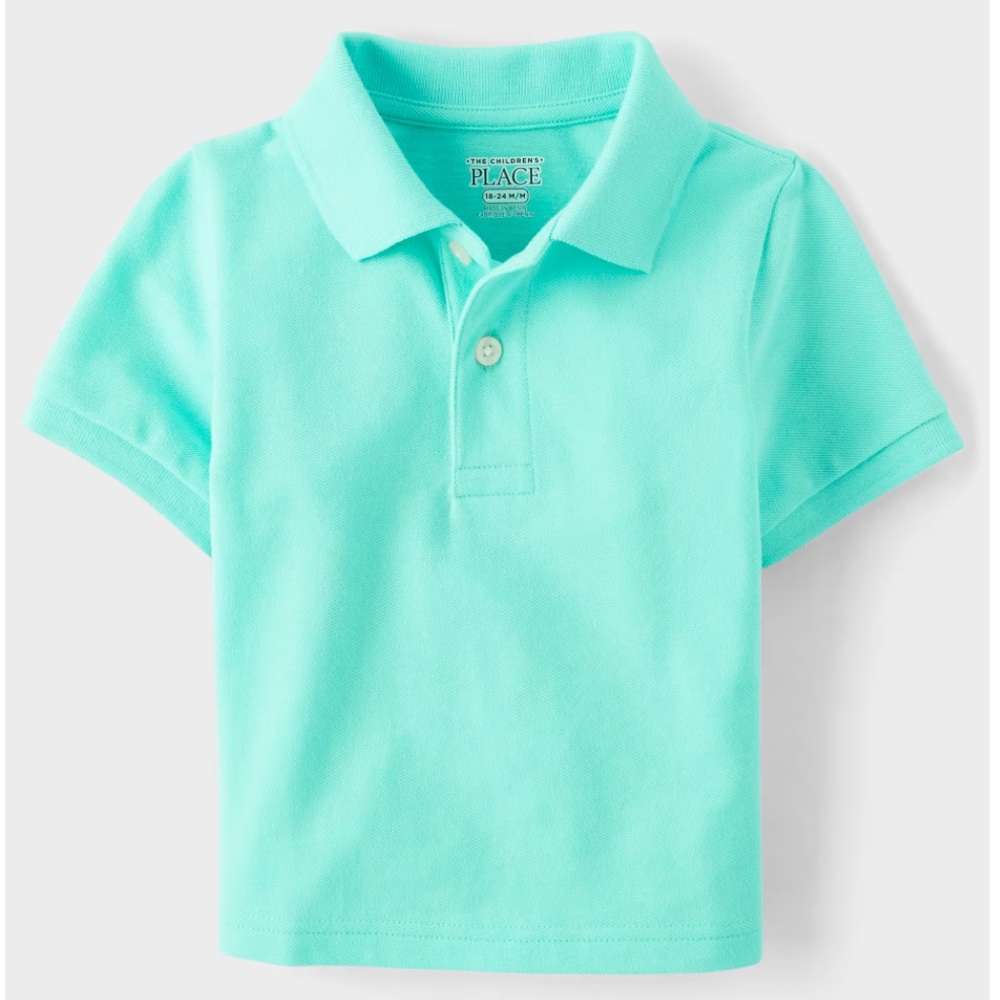 The Children’s Place Boys Aqua Pique Polo Shirt Size 4T